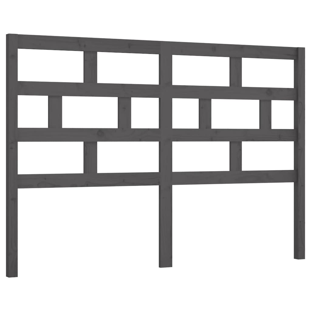 Hoofdbord 126x4x100 cm massief grenenhout grijs is nu te koop bij PeponiXL, paradijselijk wonen!