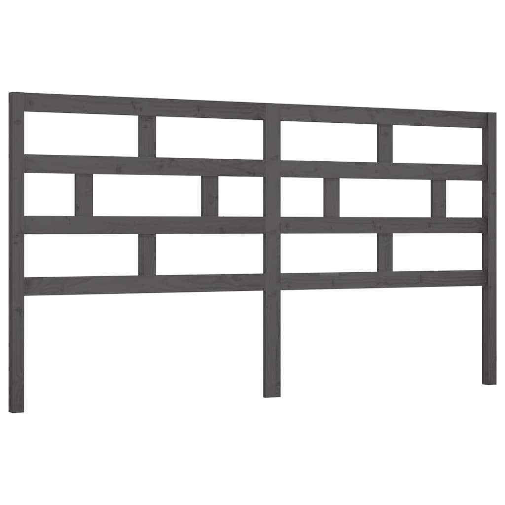 Hoofdbord 206x4x100 cm massief grenenhout grijs is nu te koop bij PeponiXL, paradijselijk wonen!