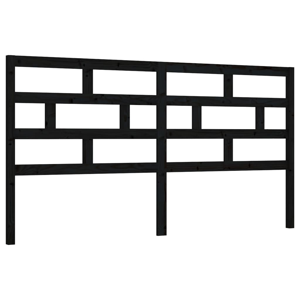 Hoofdbord 206x4x100 cm massief grenenhout zwart is nu te koop bij PeponiXL, paradijselijk wonen!