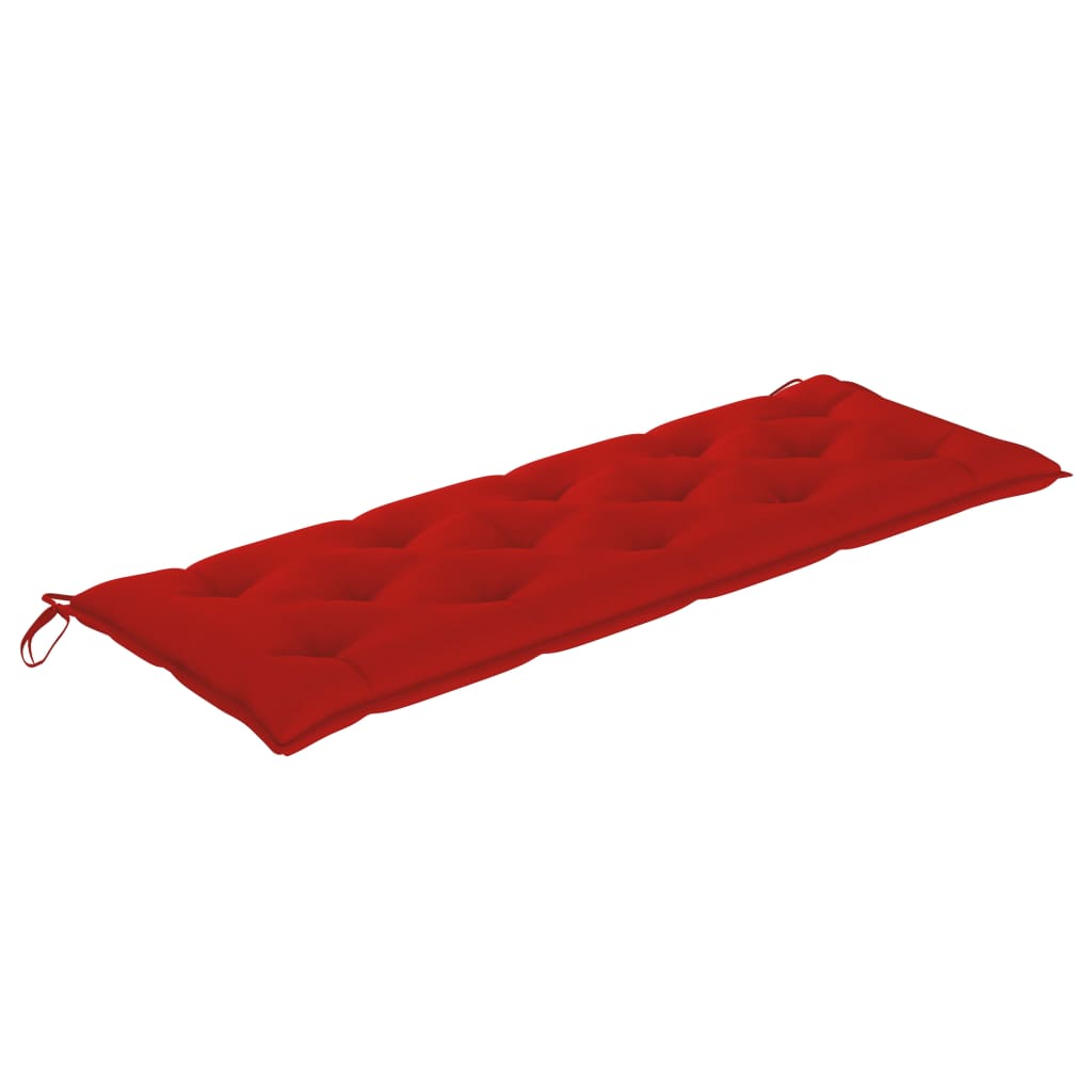 Bankje Batavia met rood kussen 150 cm massief teakhout is nu te koop bij PeponiXL, paradijselijk wonen!