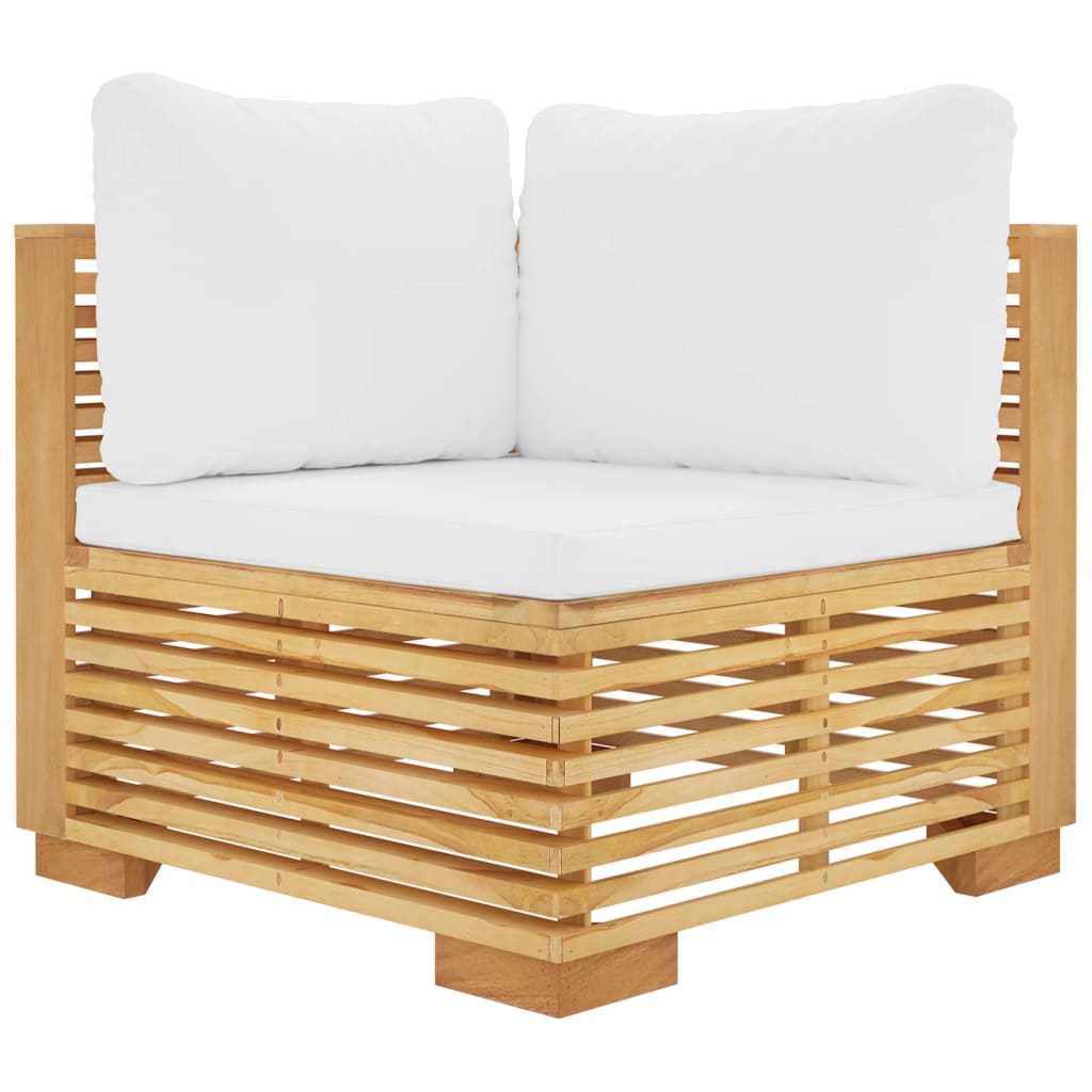 Tuinhoekbanken 2 st met kussens massief teakhout is nu te koop bij PeponiXL, paradijselijk wonen!