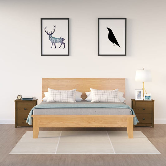Nachtkastjes 2 st 50x35x61,5 cm massief grenenhout honingbruin is nu te koop bij PeponiXL, paradijselijk wonen!