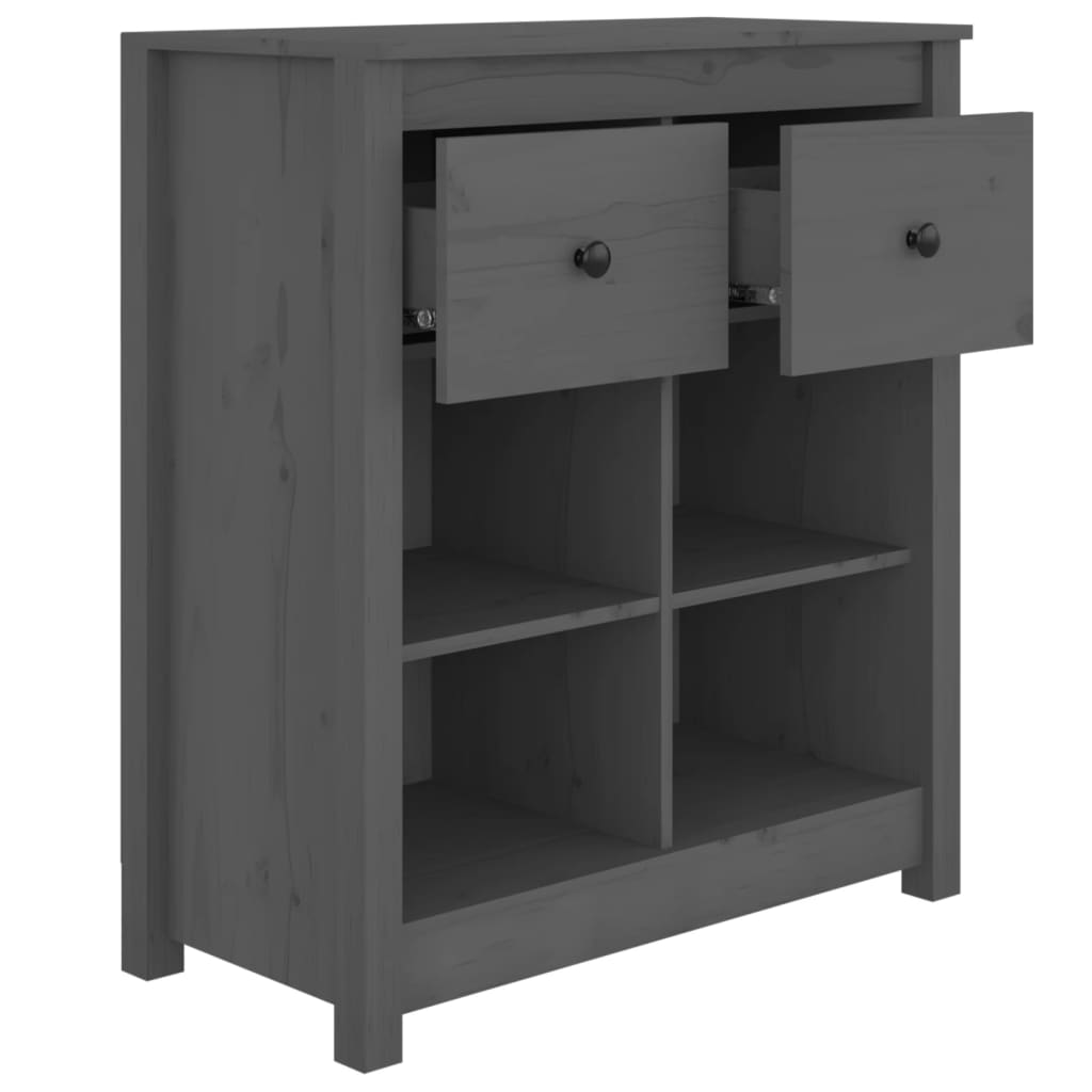 Dressoir 70x35x80 cm massief grenenhout grijs is nu te koop bij PeponiXL, paradijselijk wonen!