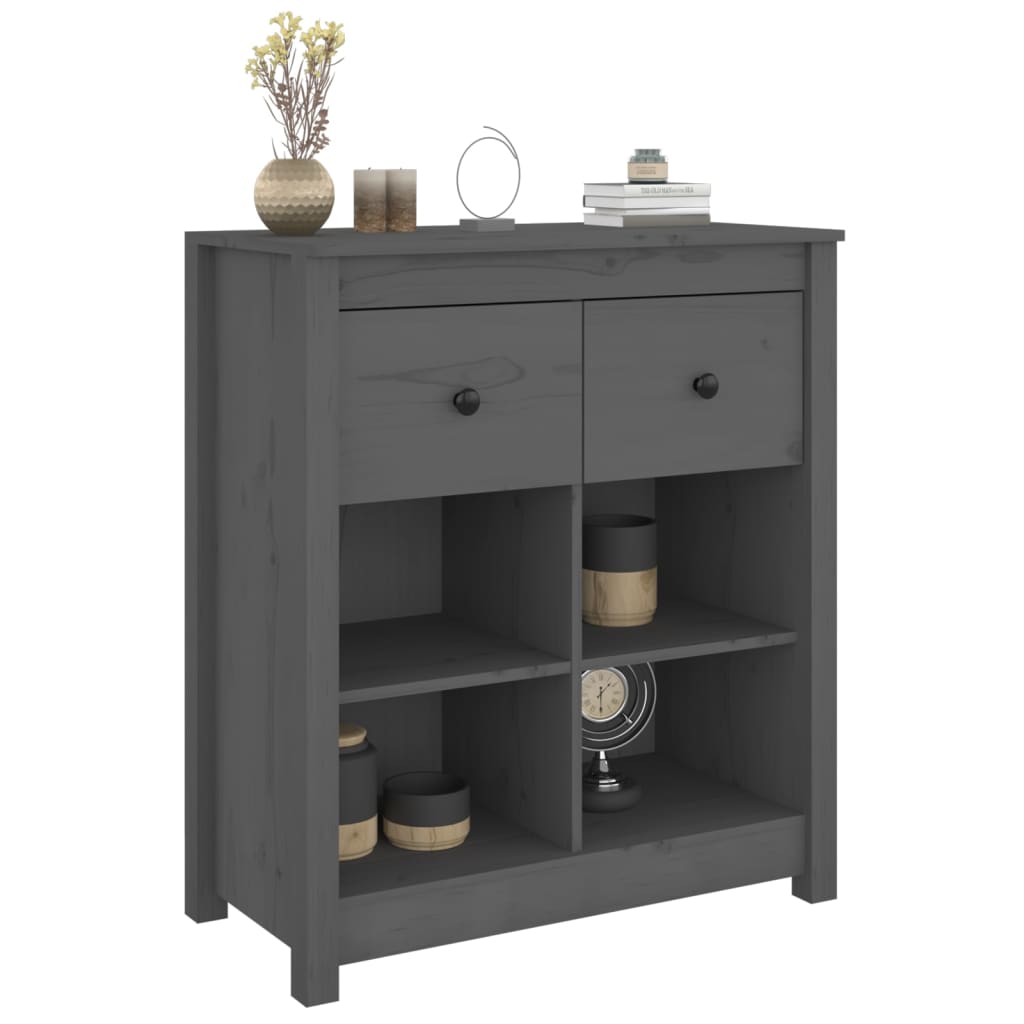 Dressoir 70x35x80 cm massief grenenhout grijs is nu te koop bij PeponiXL, paradijselijk wonen!