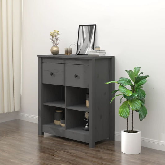 Dressoir 70x35x80 cm massief grenenhout grijs is nu te koop bij PeponiXL, paradijselijk wonen!