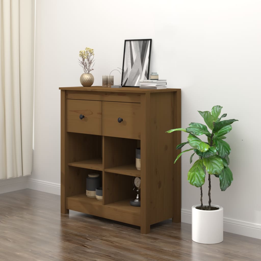 Dressoir 70x35x80 cm massief grenenhout honingbruin is nu te koop bij PeponiXL, paradijselijk wonen!