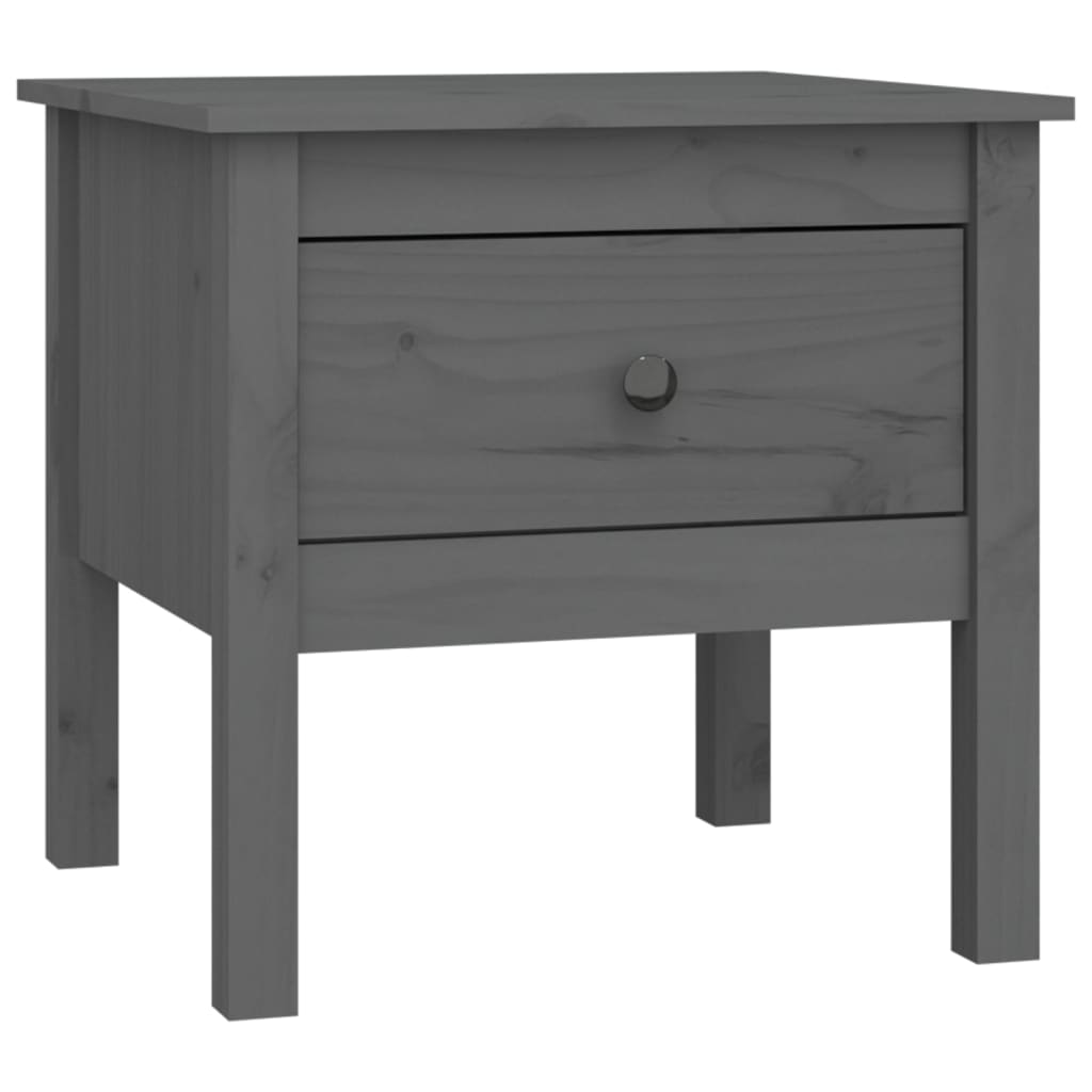 Bijzettafel 50x50x49 cm massief grenenhout grijs is nu te koop bij PeponiXL, paradijselijk wonen!