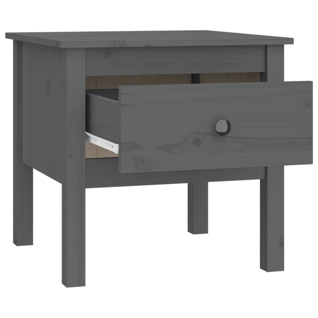 Bijzettafel 50x50x49 cm massief grenenhout grijs is nu te koop bij PeponiXL, paradijselijk wonen!