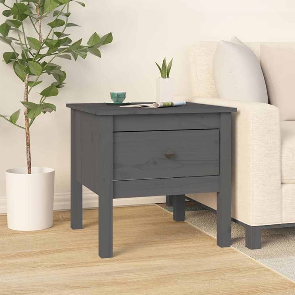 Bijzettafels 2 st 50x50x49 cm massief grenenhout grijs is nu te koop bij PeponiXL, paradijselijk wonen!