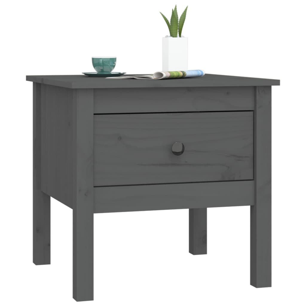 Bijzettafels 2 st 50x50x49 cm massief grenenhout grijs is nu te koop bij PeponiXL, paradijselijk wonen!