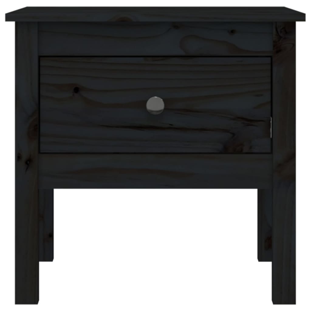 Bijzettafel 50x50x49 cm massief grenenhout zwart is nu te koop bij PeponiXL, paradijselijk wonen!