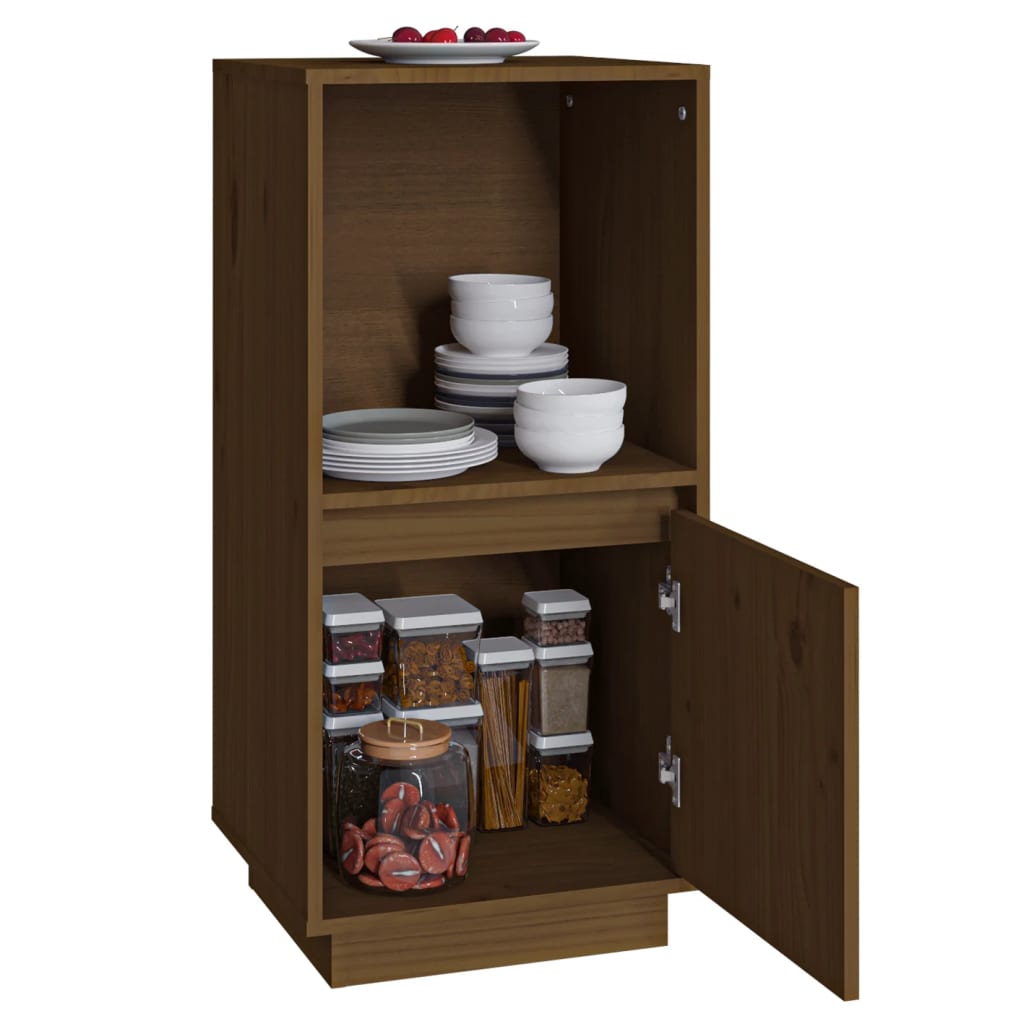 Dressoir 38x35x80 cm massief grenenhout honingbruin is nu te koop bij PeponiXL, paradijselijk wonen!