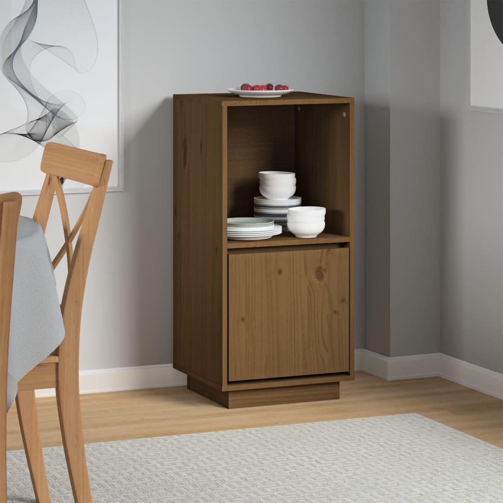 Dressoir 38x35x80 cm massief grenenhout honingbruin is nu te koop bij PeponiXL, paradijselijk wonen!