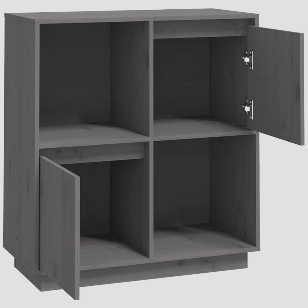 Dressoir 74x35x80 cm massief grenenhout grijs is nu te koop bij PeponiXL, paradijselijk wonen!
