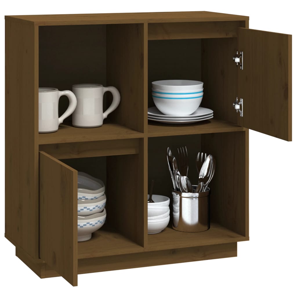 Dressoir 74x35x80 cm massief grenenhout honingbruin is nu te koop bij PeponiXL, paradijselijk wonen!