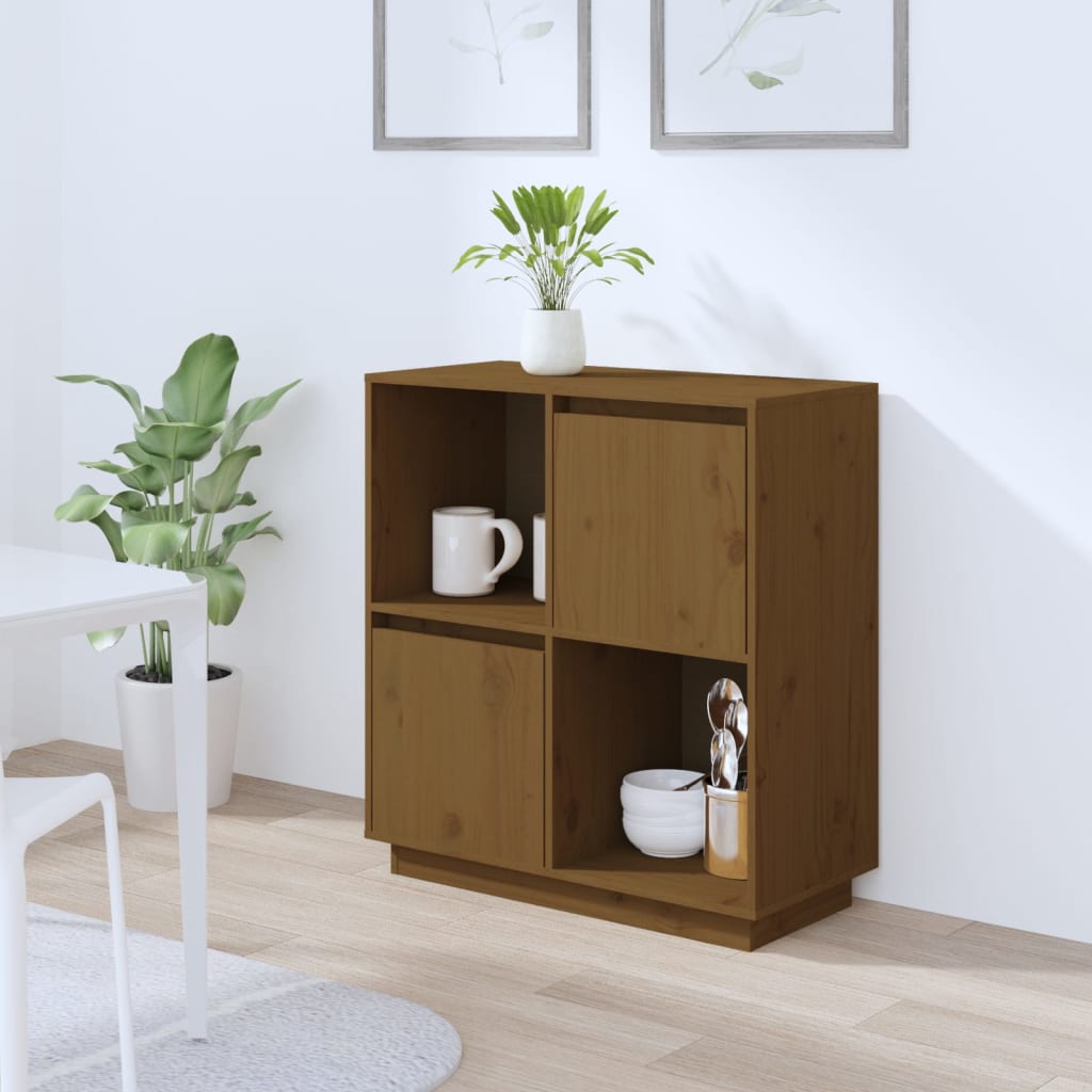 Dressoir 74x35x80 cm massief grenenhout honingbruin is nu te koop bij PeponiXL, paradijselijk wonen!