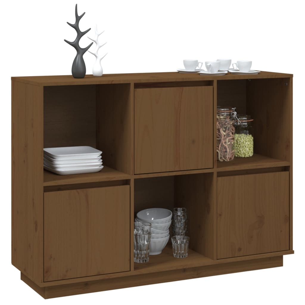 Dressoir 110,5x35x80 cm massief grenenhout honingbruin is nu te koop bij PeponiXL, paradijselijk wonen!