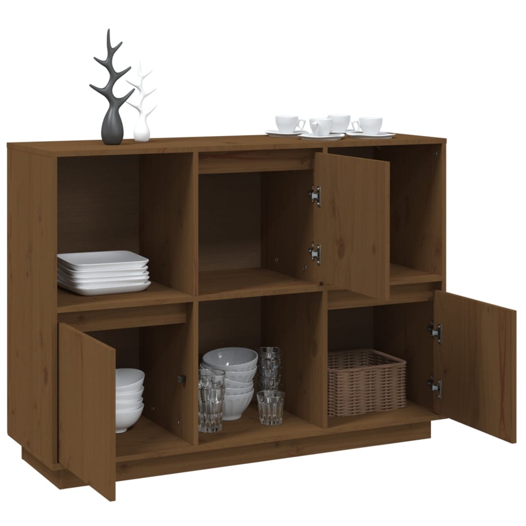 Dressoir 110,5x35x80 cm massief grenenhout honingbruin is nu te koop bij PeponiXL, paradijselijk wonen!