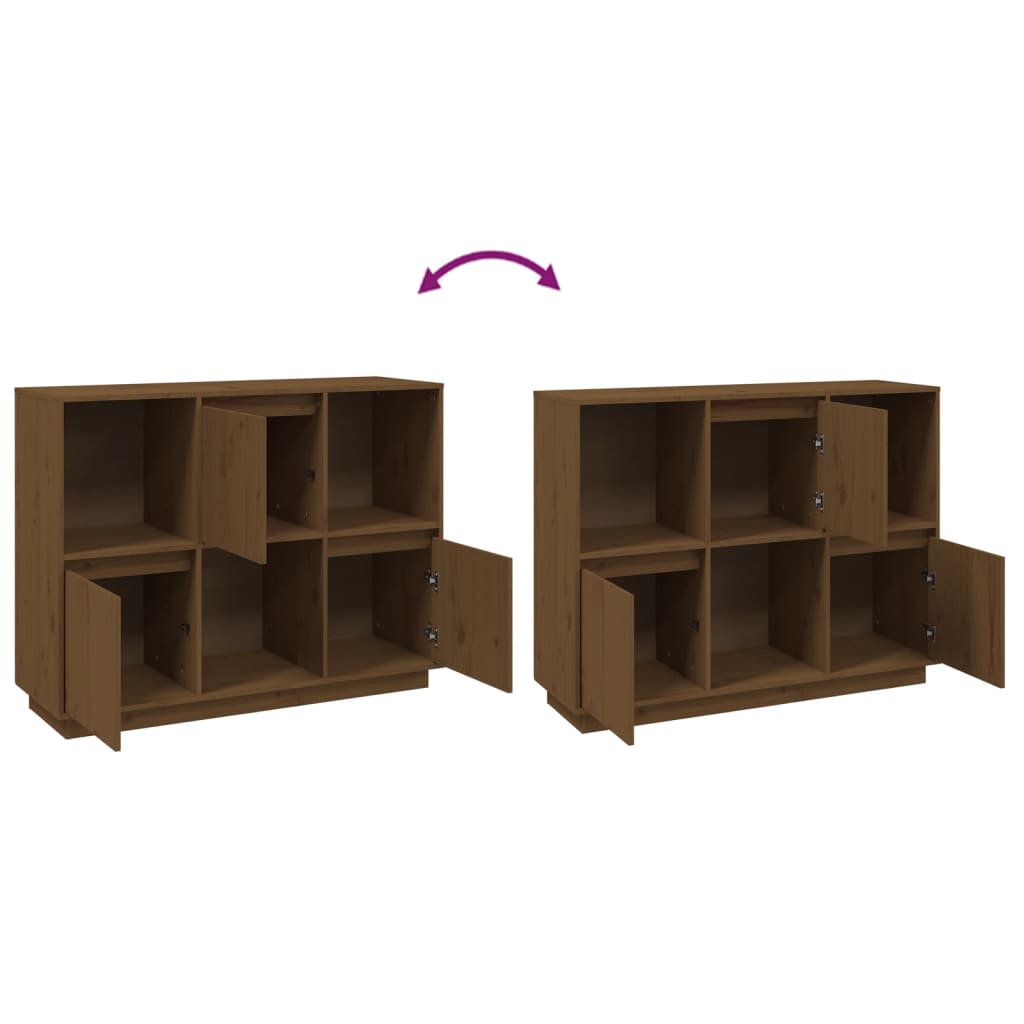 Dressoir 110,5x35x80 cm massief grenenhout honingbruin is nu te koop bij PeponiXL, paradijselijk wonen!