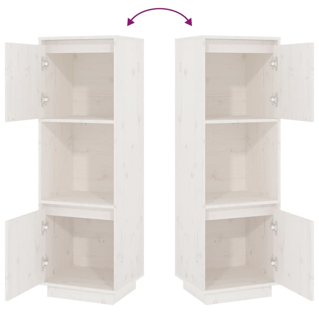 Hoge kast 38x35x117 cm massief grenenhout wit is nu te koop bij PeponiXL, paradijselijk wonen!