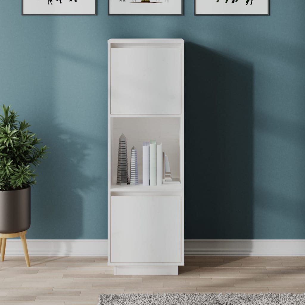 Hoge kast 38x35x117 cm massief grenenhout wit is nu te koop bij PeponiXL, paradijselijk wonen!