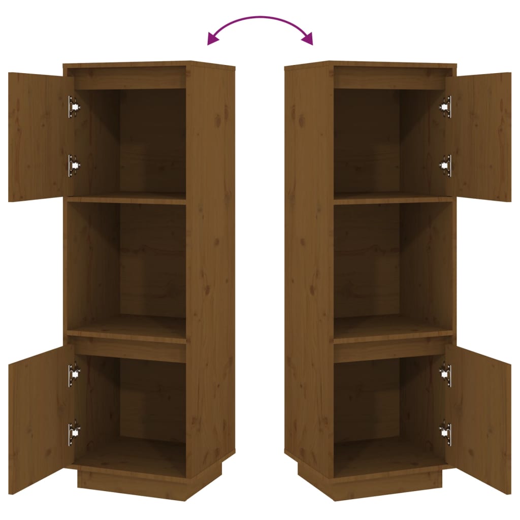 Hoge kast 38x35x117 cm massief grenenhout honingbruin is nu te koop bij PeponiXL, paradijselijk wonen!