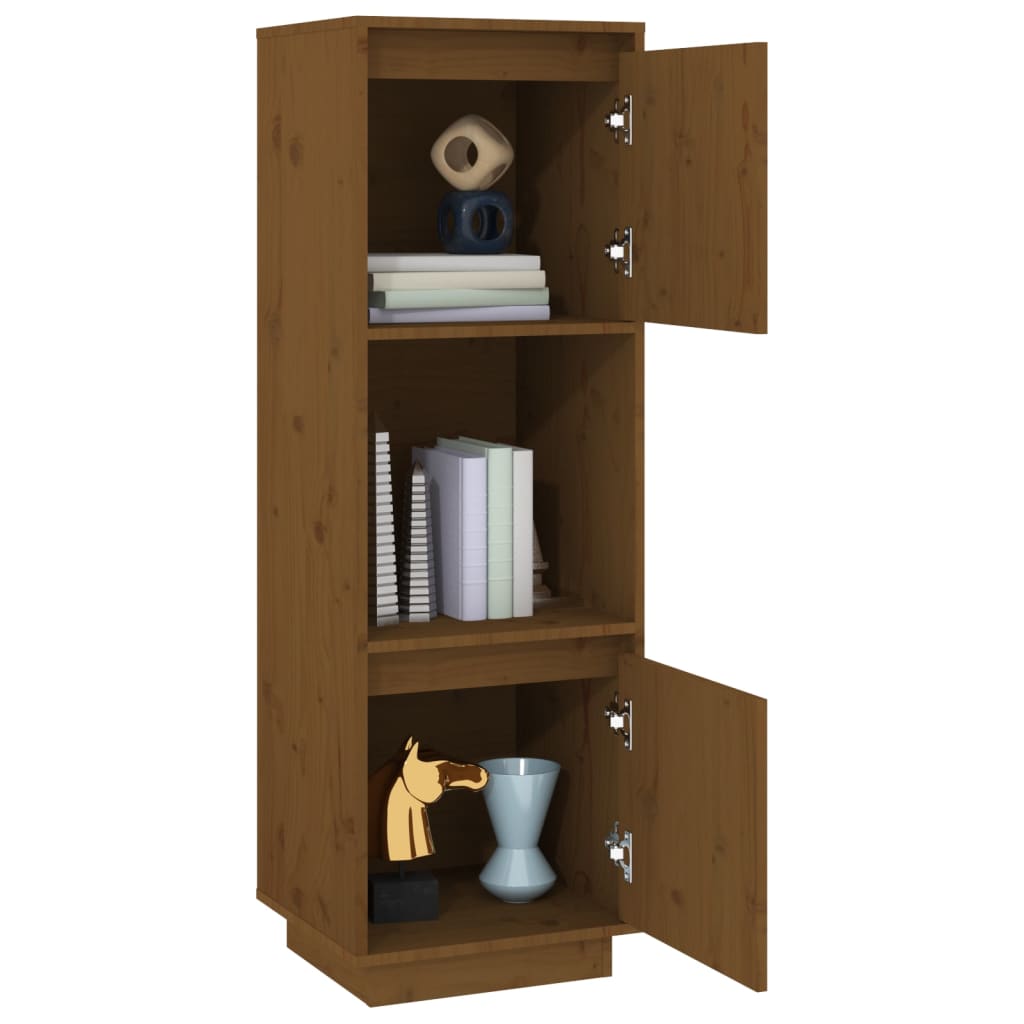 Hoge kast 38x35x117 cm massief grenenhout honingbruin is nu te koop bij PeponiXL, paradijselijk wonen!