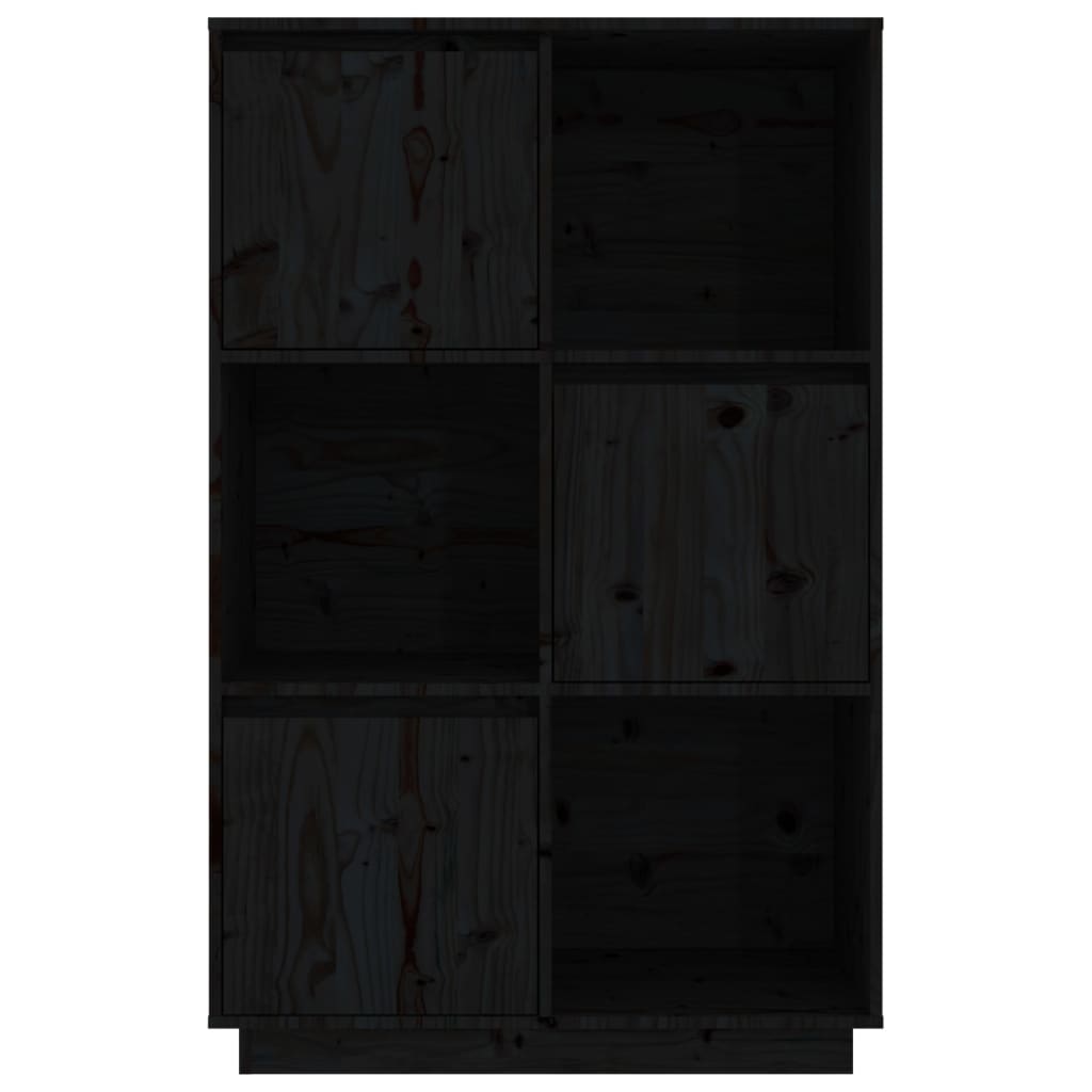 Hoge kast 74x35x117 cm massief grenenhout zwart is nu te koop bij PeponiXL, paradijselijk wonen!