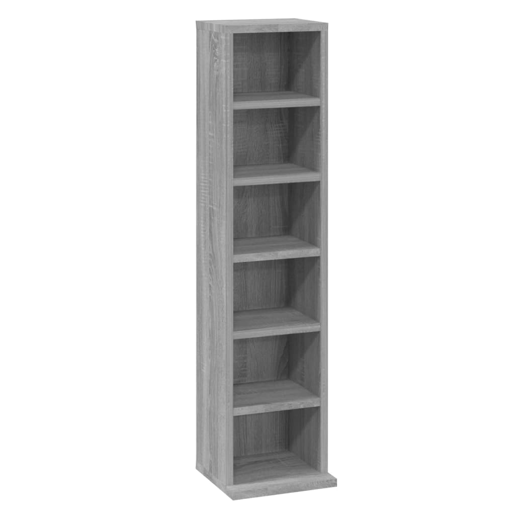 Cd-kast 21x20x88 cm bewerkt hout grijs sonoma eikenkleurig is nu te koop bij PeponiXL, paradijselijk wonen!