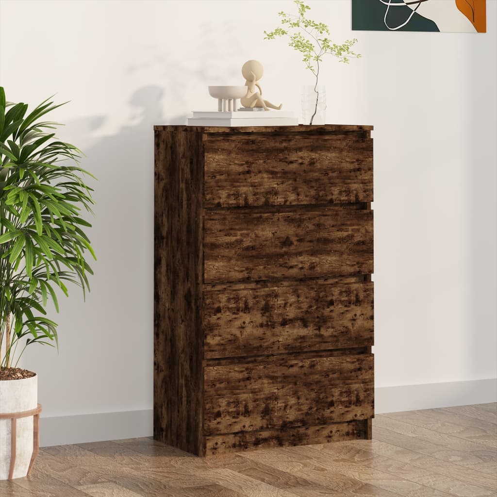 Dressoir 60x35x98,5 cm bewerkt hout gerookt eikenkleurig is nu te koop bij PeponiXL, paradijselijk wonen!