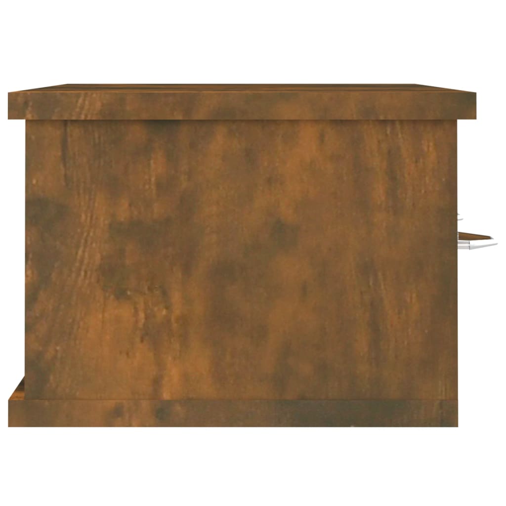 Wandkast 60x26x18,5 cm bewerkt hout gerookt eikenkleurig is nu te koop bij PeponiXL, paradijselijk wonen!