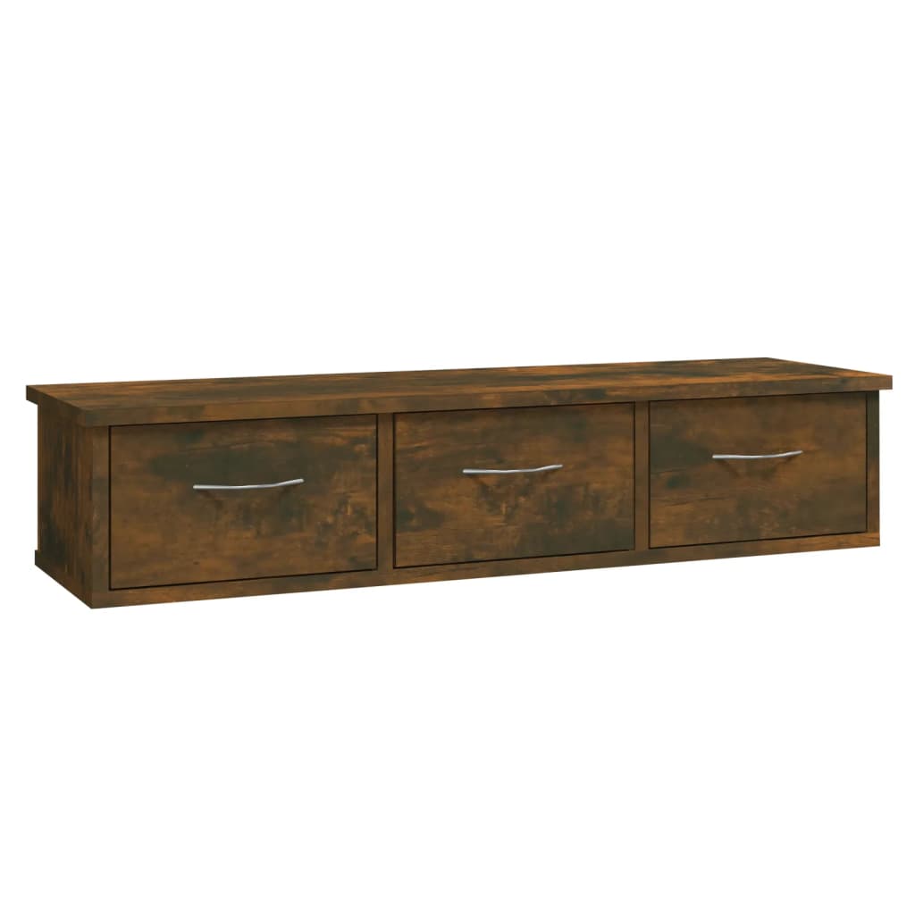 Wandkast 88x26x18,5 cm bewerkt hout gerookt eikenkleurig is nu te koop bij PeponiXL, paradijselijk wonen!