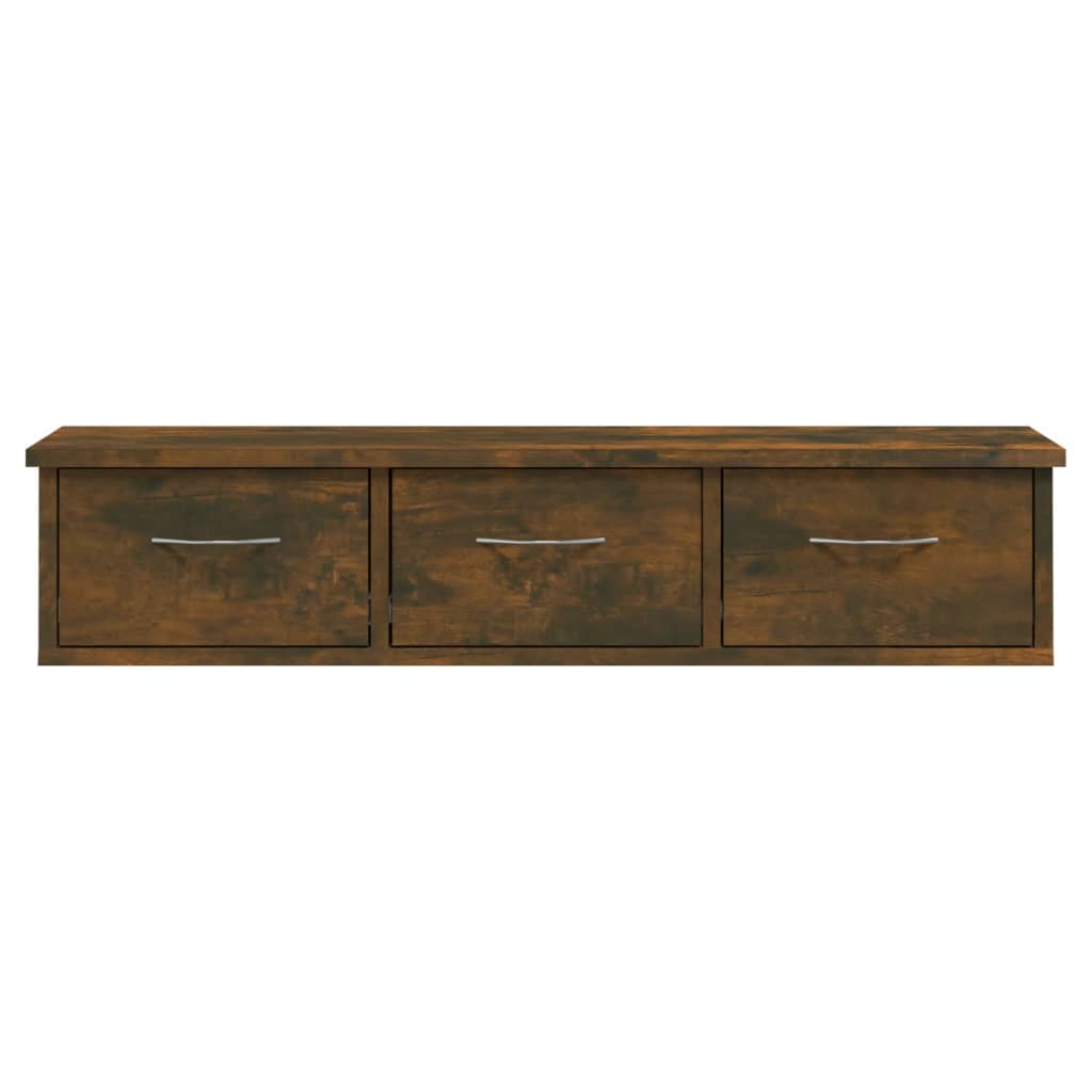Wandkast 88x26x18,5 cm bewerkt hout gerookt eikenkleurig is nu te koop bij PeponiXL, paradijselijk wonen!