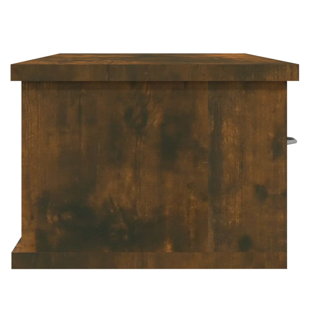Wandkast 88x26x18,5 cm bewerkt hout gerookt eikenkleurig is nu te koop bij PeponiXL, paradijselijk wonen!