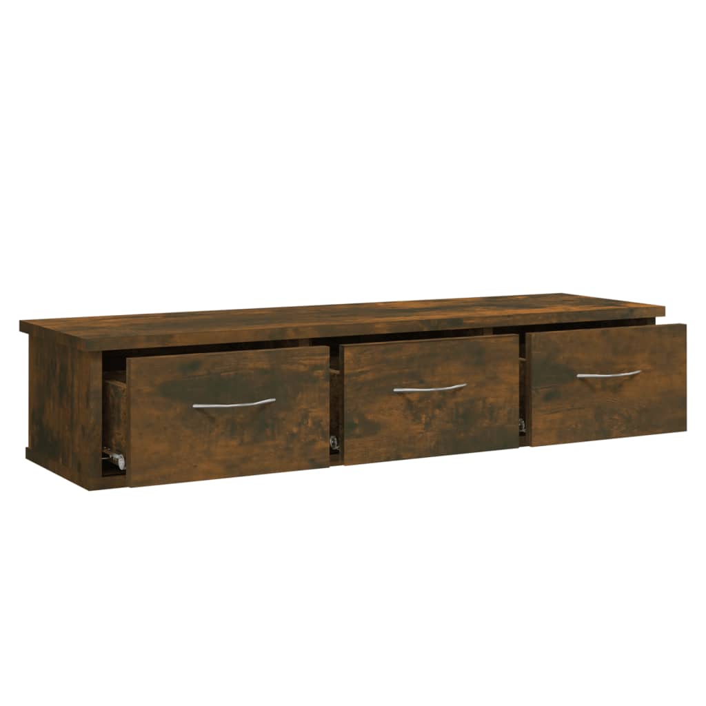 Wandkast 88x26x18,5 cm bewerkt hout gerookt eikenkleurig is nu te koop bij PeponiXL, paradijselijk wonen!