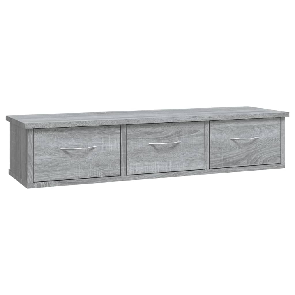 Wandkast 88x26x18,5 cm bewerkt hout grijs sonoma eikenkleurig is nu te koop bij PeponiXL, paradijselijk wonen!