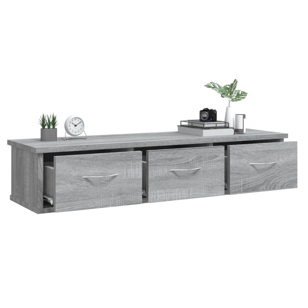 Wandkast 88x26x18,5 cm bewerkt hout grijs sonoma eikenkleurig is nu te koop bij PeponiXL, paradijselijk wonen!
