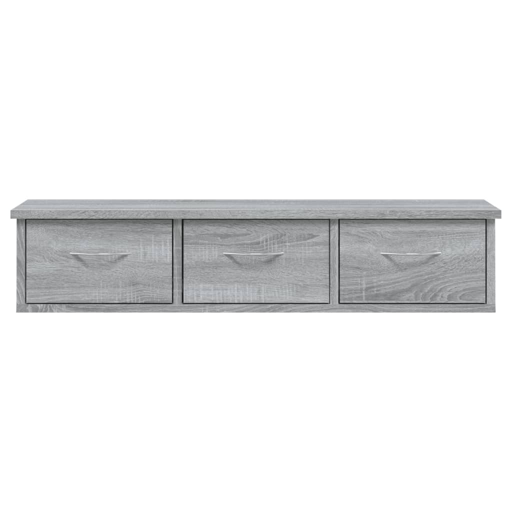 Wandkast 88x26x18,5 cm bewerkt hout grijs sonoma eikenkleurig is nu te koop bij PeponiXL, paradijselijk wonen!