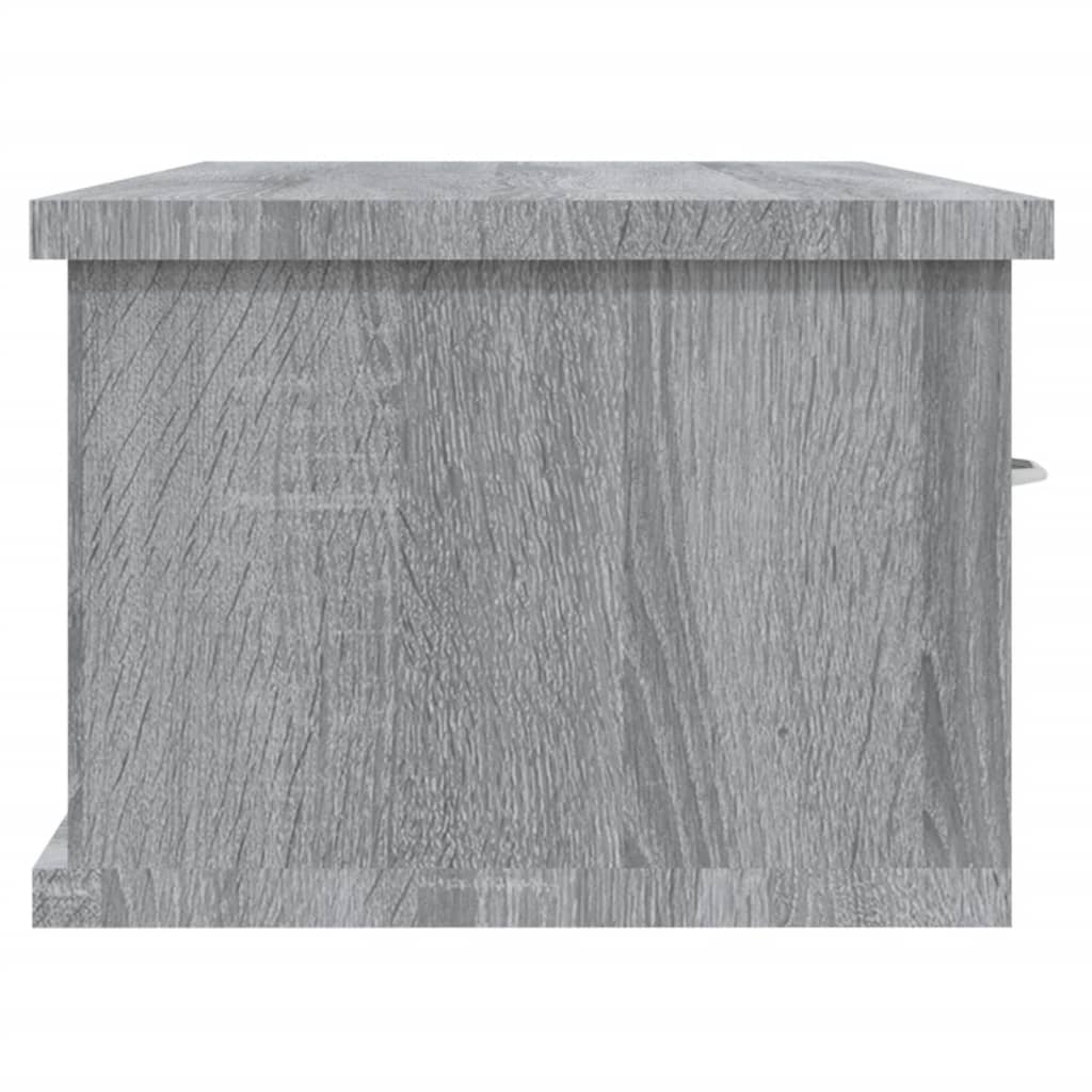 Wandkast 88x26x18,5 cm bewerkt hout grijs sonoma eikenkleurig is nu te koop bij PeponiXL, paradijselijk wonen!