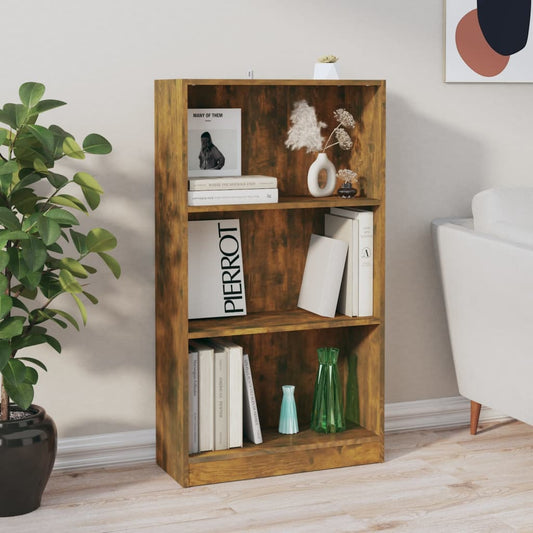 Boekenkast 60x24x109 cm bewerkt hout gerookt eikenkleurig is nu te koop bij PeponiXL, paradijselijk wonen!