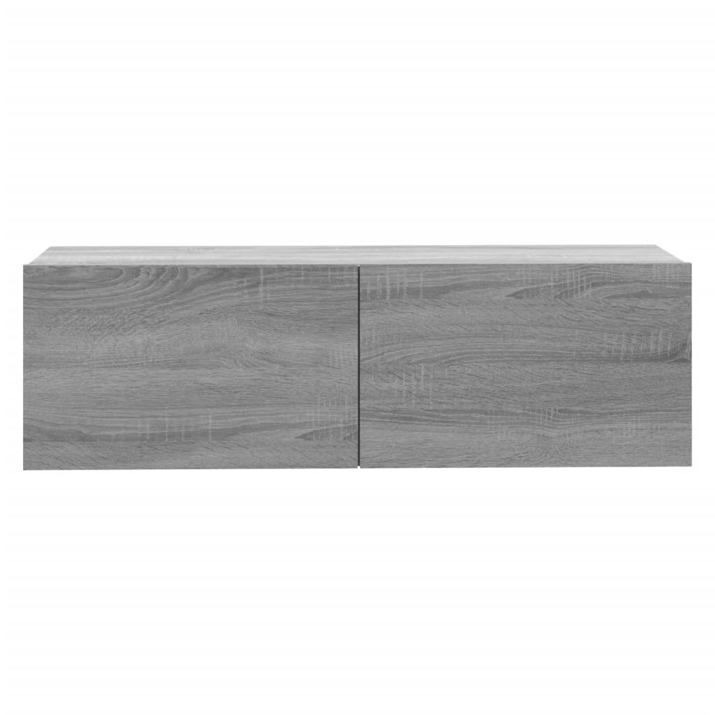 Tv-wandmeubel 100x30x30 cm bewerkt hout grijs sonoma eikenkleur is nu te koop bij PeponiXL, paradijselijk wonen!