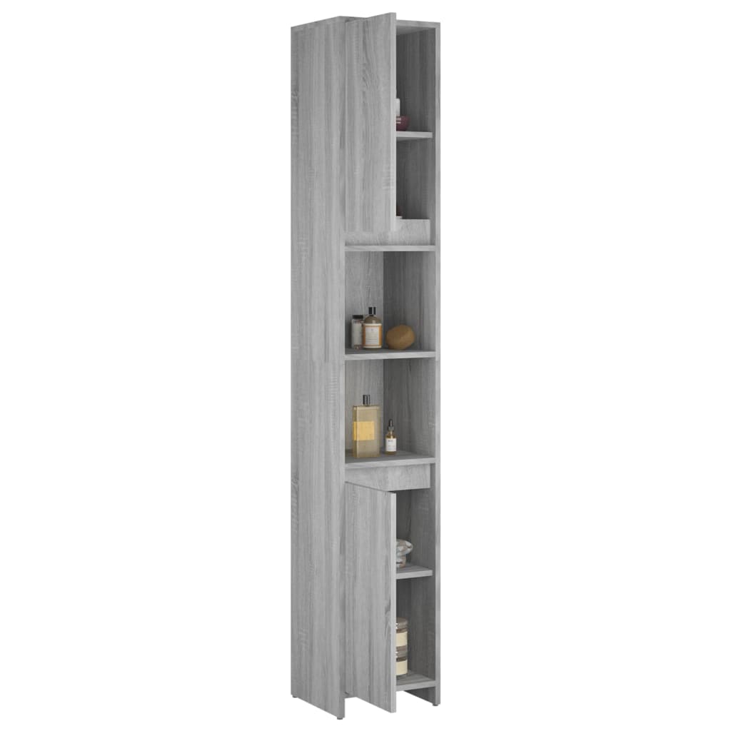 Badkamerkast 30x30x183,5 cm bewerkt hout grijs sonoma eiken is nu te koop bij PeponiXL, paradijselijk wonen!