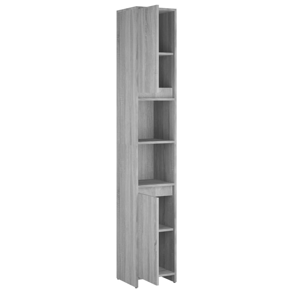 Badkamerkast 30x30x183,5 cm bewerkt hout grijs sonoma eiken is nu te koop bij PeponiXL, paradijselijk wonen!