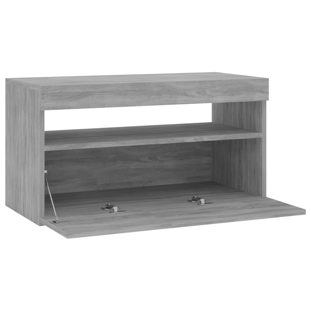 Tv-meubel met LED-verlichting 75x35x40 cm grijs sonoma eiken is nu te koop bij PeponiXL, paradijselijk wonen!