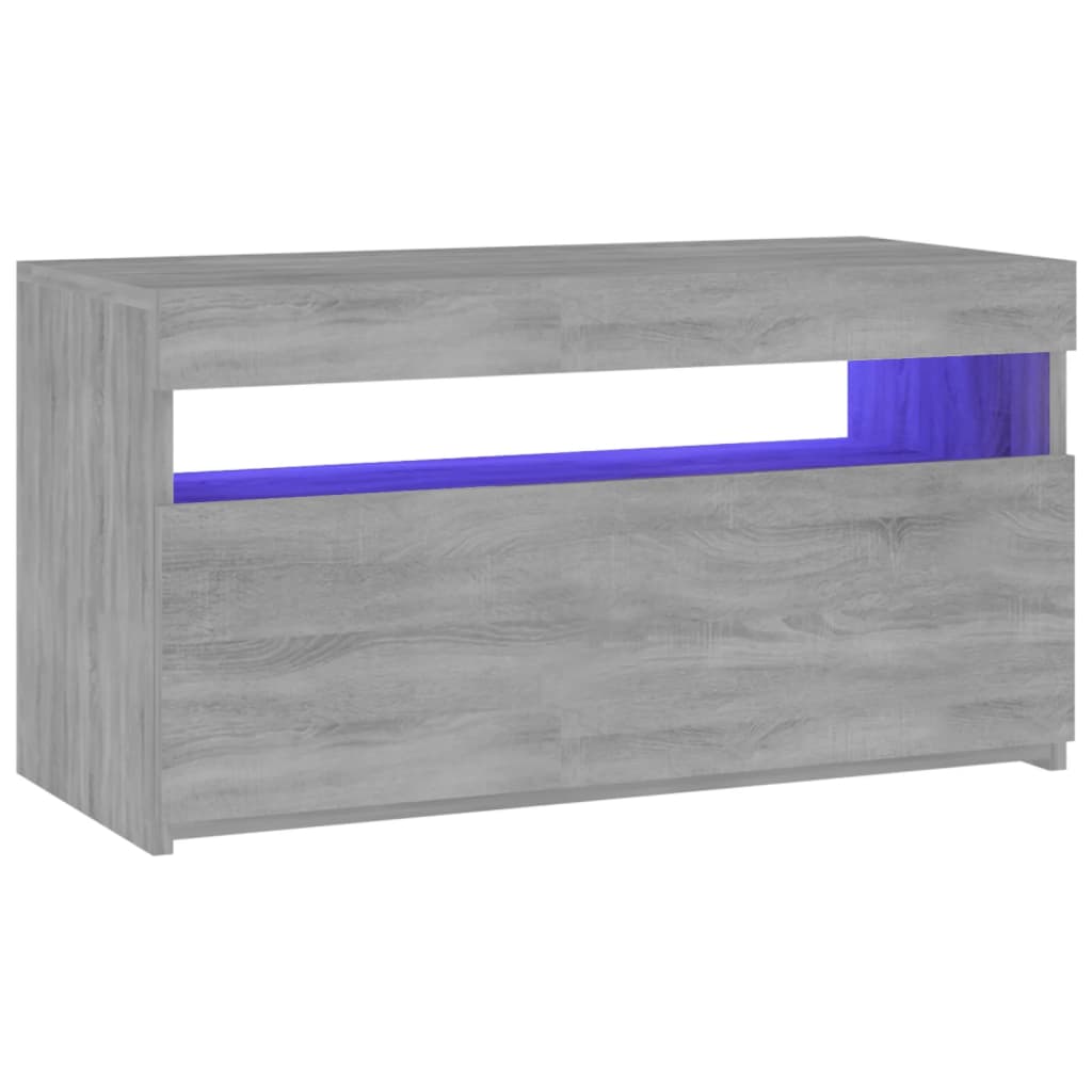 Tv-meubel met LED-verlichting 75x35x40 cm grijs sonoma eiken is nu te koop bij PeponiXL, paradijselijk wonen!