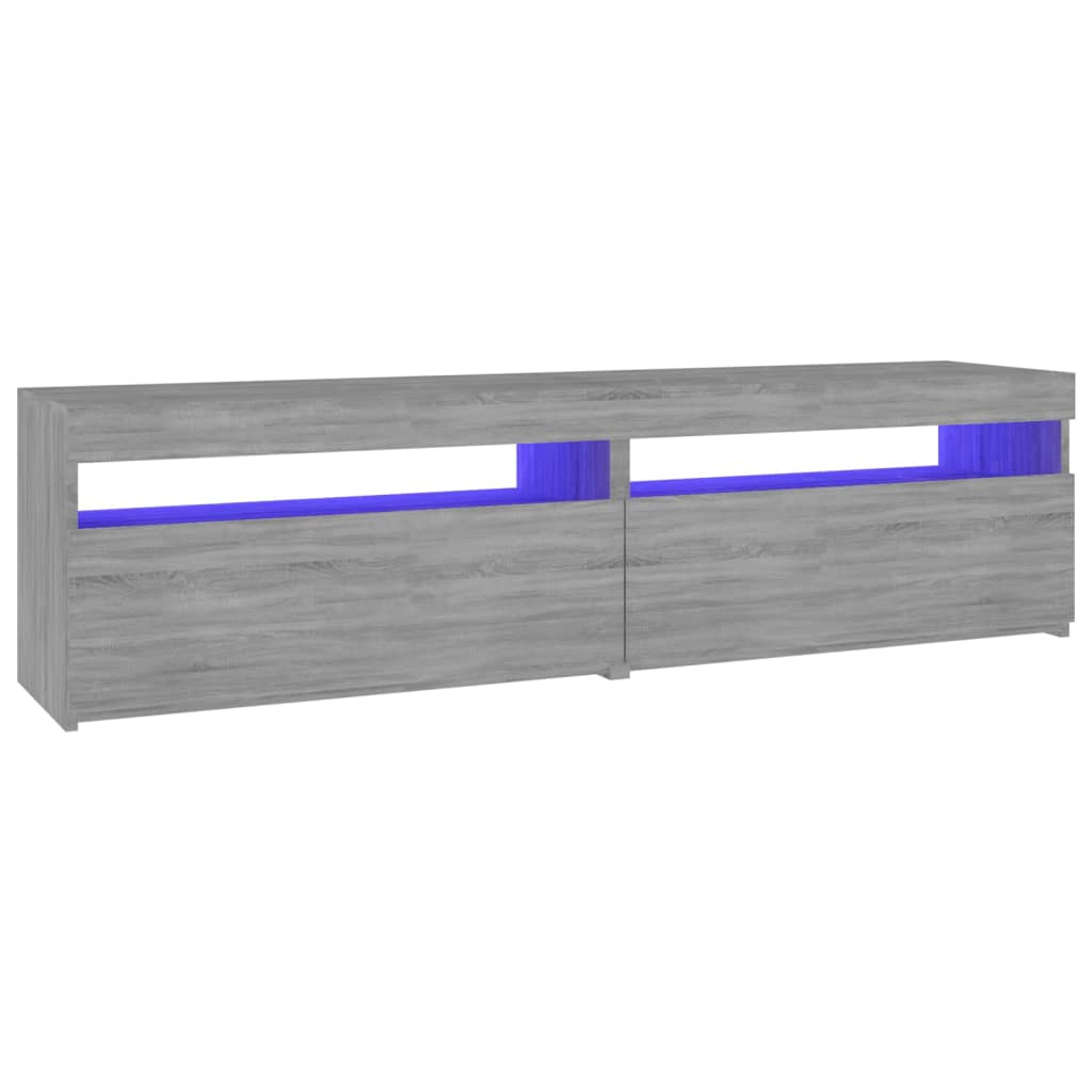 Tv-meubelen met LED-verlichting 2 st 75x35x40 cm grijs sonoma is nu te koop bij PeponiXL, paradijselijk wonen!