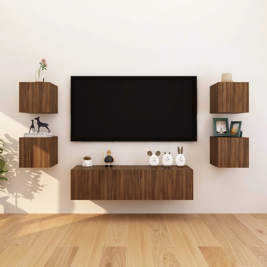 Tv-wandmeubel 30,5x30x30 cm bruin eikenkleur is nu te koop bij PeponiXL, paradijselijk wonen!
