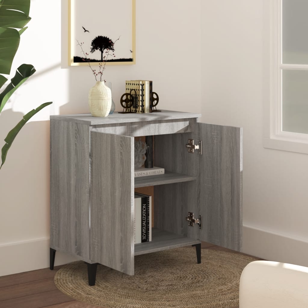 Dressoir 60x35x70 cm bewerkt hout grijs sonoma eikenkleurig is nu te koop bij PeponiXL, paradijselijk wonen!