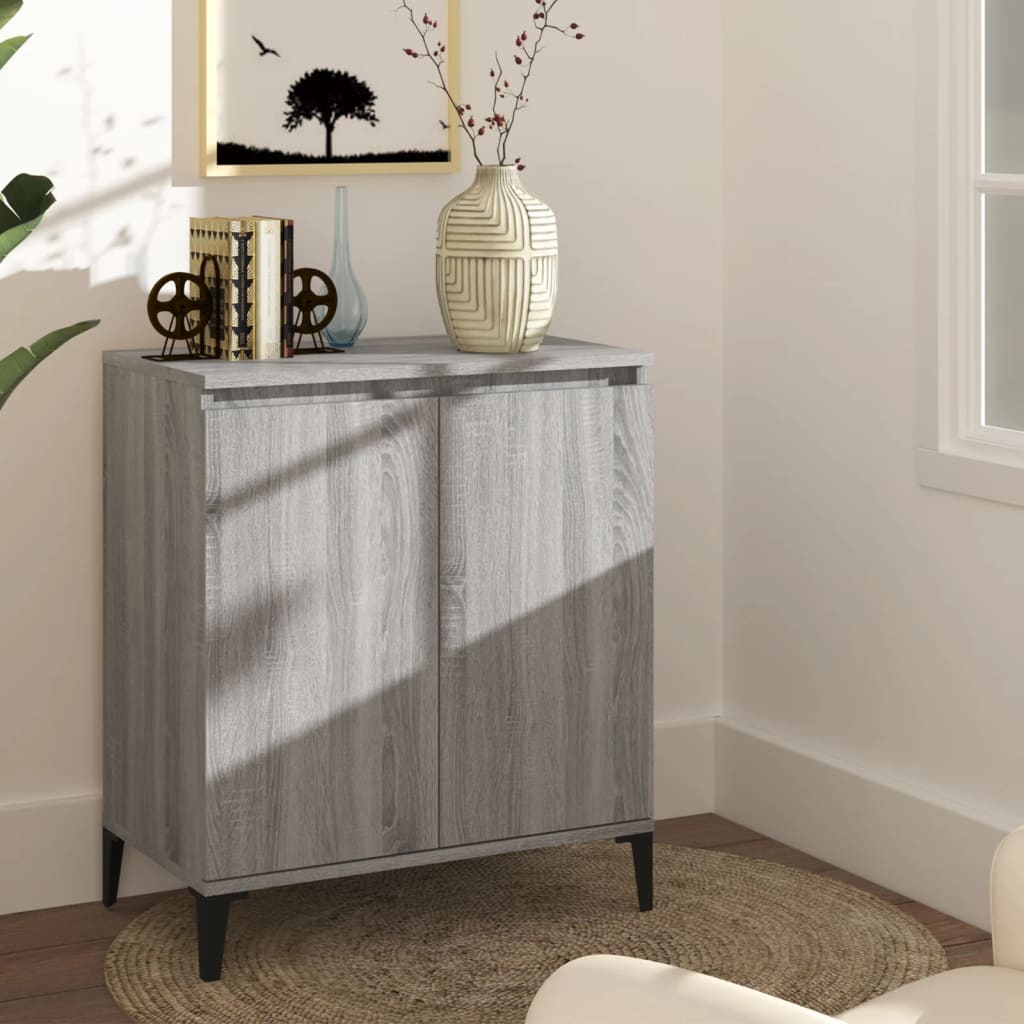 Dressoir 60x35x70 cm bewerkt hout grijs sonoma eikenkleurig is nu te koop bij PeponiXL, paradijselijk wonen!