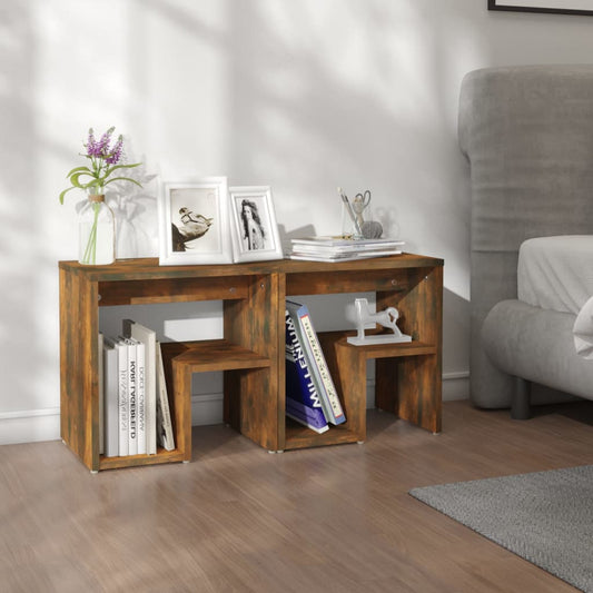 Nachtkastjes 2 st 40x30x40 cm bewerkt hout gerookt eikenkleurig is nu te koop bij PeponiXL, paradijselijk wonen!